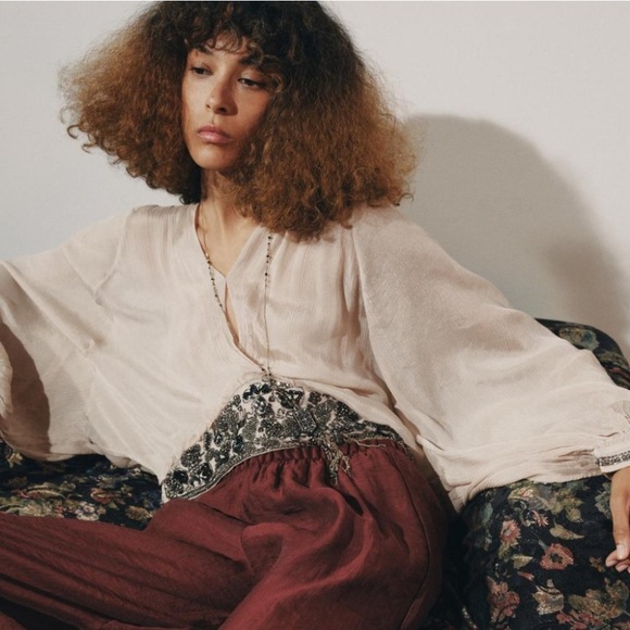 Zara NWT beaded sash blouse 6521/285 - Picture 12 of 12